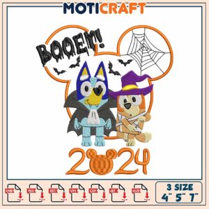 Bluey Halloween Embroidery Design 2024