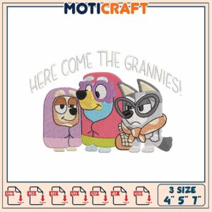 Bluey Grannies Embroidery Design