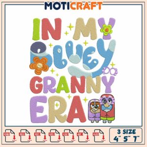 Bluey Granny Era Embroidery Design