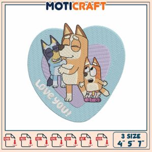 Bluey Family Embroidery Design 3 Sizes Bluey Family Embroidery Design 3 Sizes