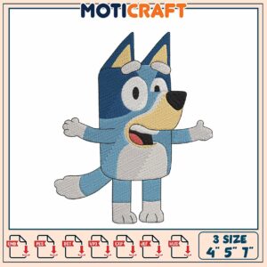 Bluey Embroidery Pattern 3 Sizes 4x5x7 Inch