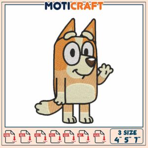 Bluey Embroidery Design 4x5x7 Inch