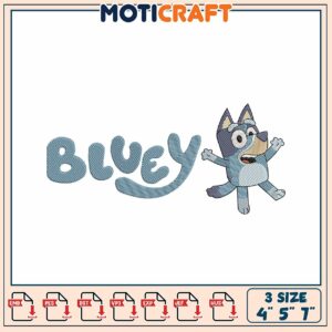 Bluey Embroidery Design 4x5x7 Inch Formats