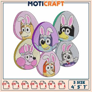 Bluey Easter Bunny Embroidery Designs