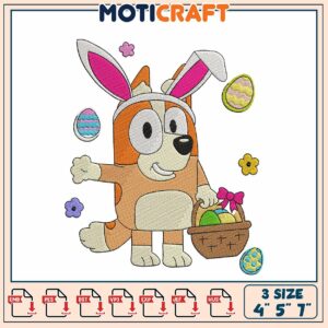 Bluey Easter Bunny Embroidery Design