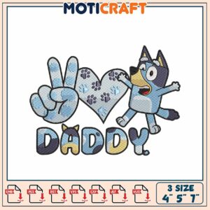 Bluey Daddy Embroidery Design 4x5x7 inch