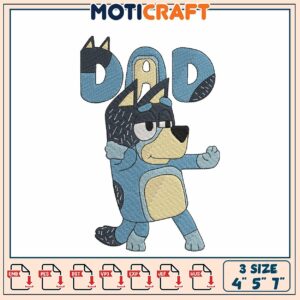 Bluey Dad Embroidery Design 4x5x7 inch