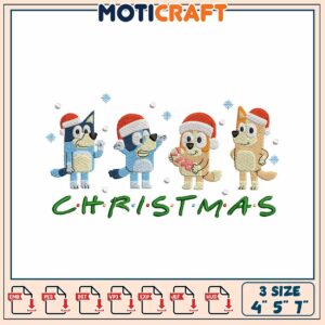 Bluey Christmas Embroidery Design