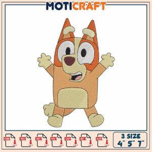 Bluey Bingo Embroidery Pattern 4x5x7 Inch