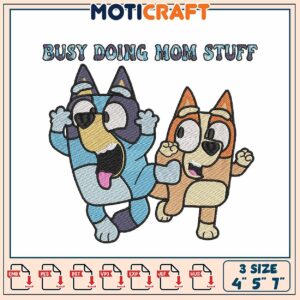 Bluey Bingo Mom Embroidery Design