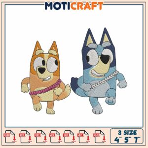 Bluey Bingo Embroidery Designs 4x5x7 Inch