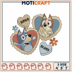 Bluey Bingo Embroidery Designs