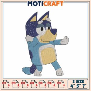 Bluey Bingo Embroidery Design 4x5x7