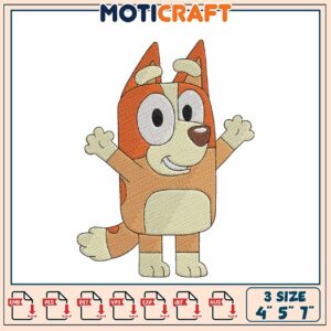 Bluey Bingo Embroidery Design 3 Sizes