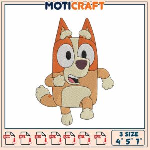 Bluey Bingo Embroidery Design 4x5x7 inch