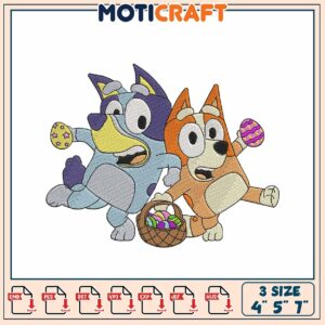 Bluey Bingo Easter Embroidery Design