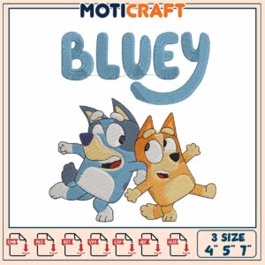 Bluey & Bingo Embroidery Design 3 Sizes