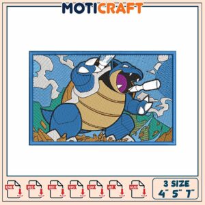 Blastoise Embroidery Design 3 Sizes
