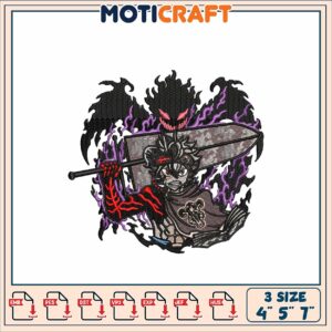 Black Clover Asta Embroidery Design