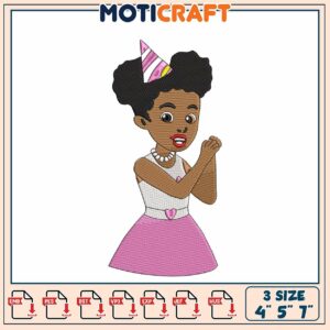 Birthday Girl Embroidery Design 4x5x7 Inch