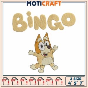 Bingo Embroidery Design 4x5x7 Inch