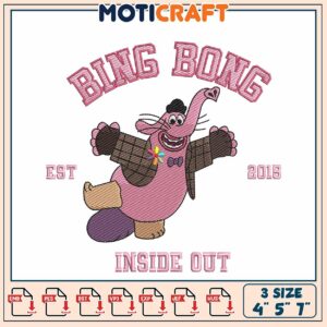 Bing Bong Inside Out Embroidery Design