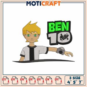 Ben 10 Embroidery Design 4x5x7 Inch