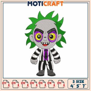 Beetlejuice Embroidery Design 3 Sizes