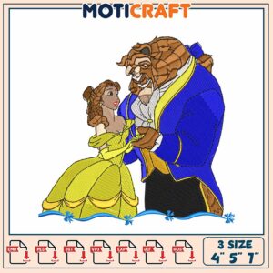 Beauty and the Beast Embroidery Design for Craft Projects