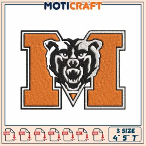 Bear Mascot Embroidery Design 3 Sizes