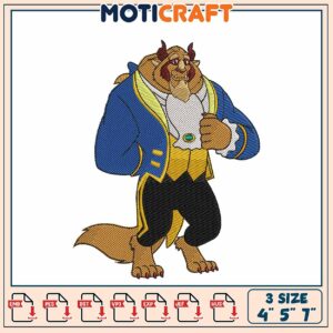 Beast Embroidery Design 4x5x7 Inch