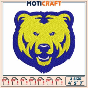 Bear Logo Embroidery Design for Crafting Three Sizes Available