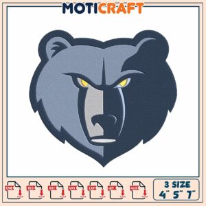 Bear Embroidery Design 3 Sizes