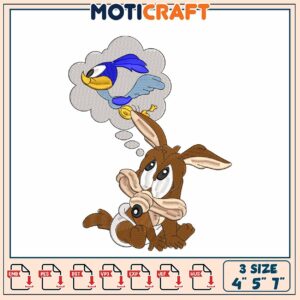 Baby Wile E Coyote Embroidery Design