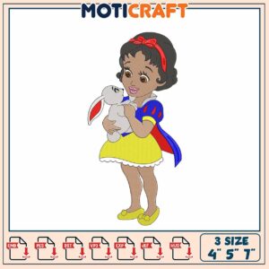Baby Snow White Embroidery Design 4x5x7 Inch