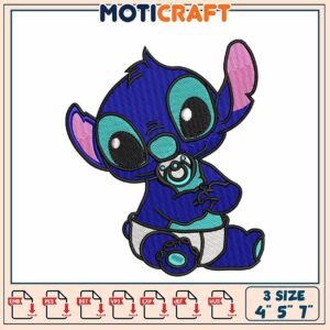 Baby Stitch Embroidery Design 4x5x7