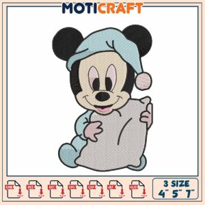 Baby Mickey Mouse Embroidery Design
