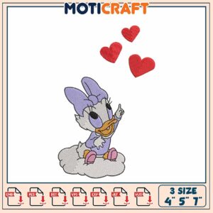 Baby Daisy Duck Embroidery Design 4x5x7 Inch