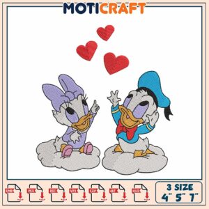 Baby Daisy & Donald Embroidery Design