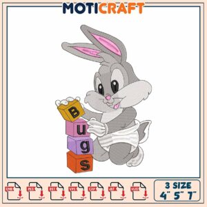 Baby Bugs Bunny Embroidery Design