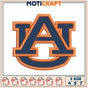 Auburn AU Embroidery Design 4x5x7 inch