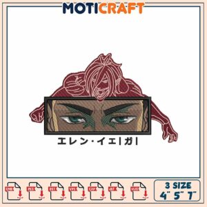 Attack on Titan Eren Yeager Embroidery Design