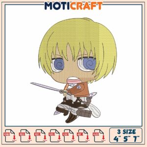 Attack on Titan Embroidery Design 4x5x7 Inch