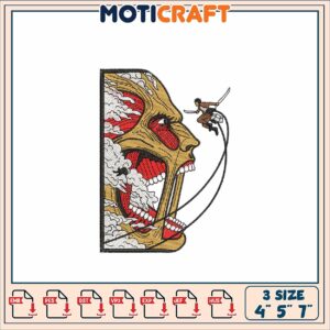Attack on Titan Embroidery Design Pattern for Crafts and Decor