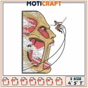 Attack on Titan Embroidery Design 3 Sizes