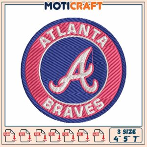 Atlanta Braves Embroidery Design 4x5x7 Inch