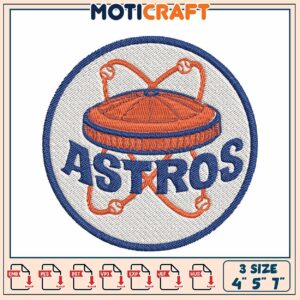 Astros Embroidery Design 3 Sizes