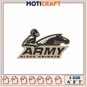 Army Black Knights Embroidery Design