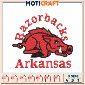Arkansas Razorbacks Embroidery Design