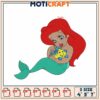 Ariel Mermaid Embroidery Design 4x5x7 Inch 1 Ariel Mermaid Embroidery Design 4x5x7 Inch
